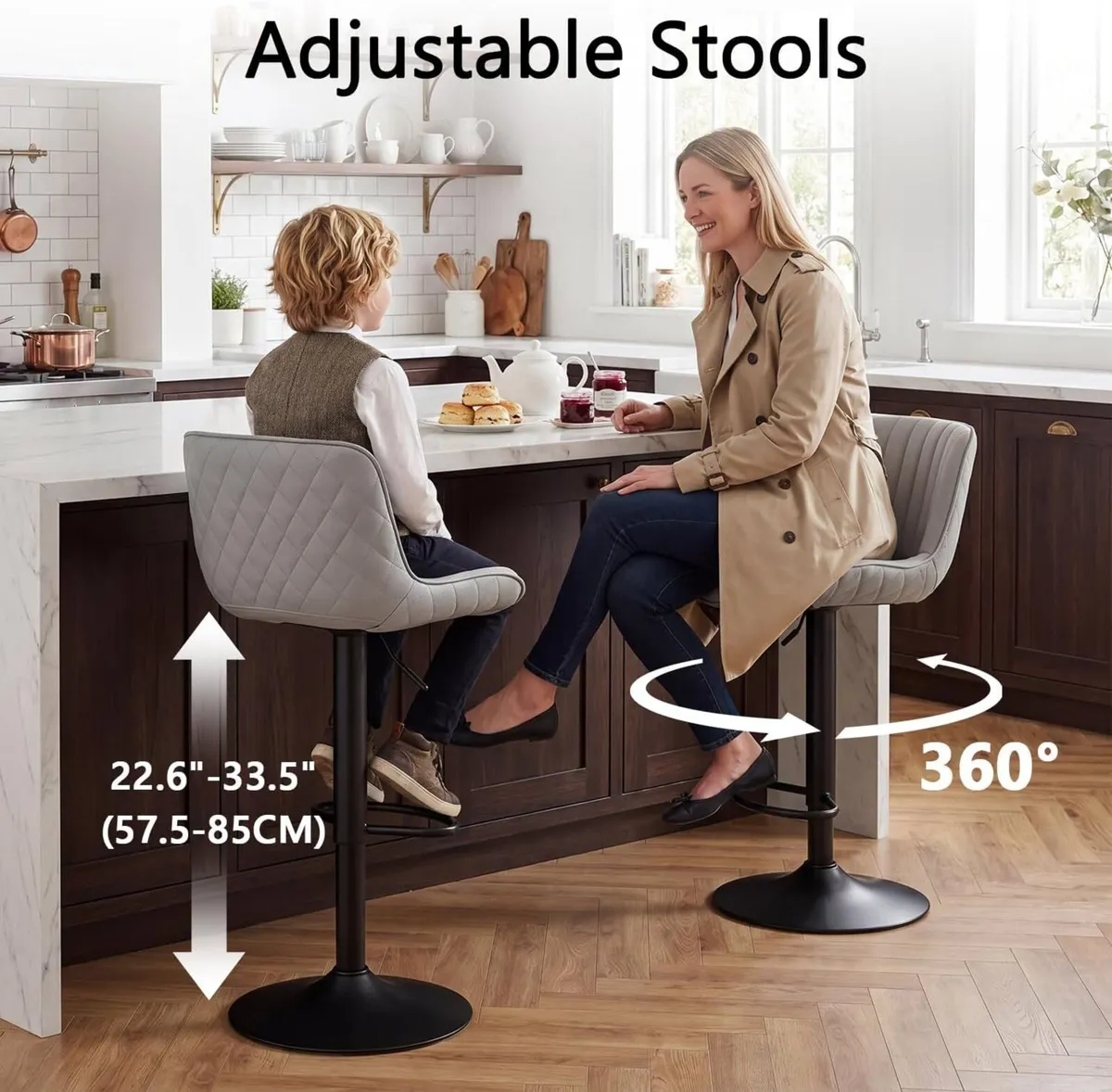 Bar Stools Counter Height Chairs (Set of 2) - Image 4