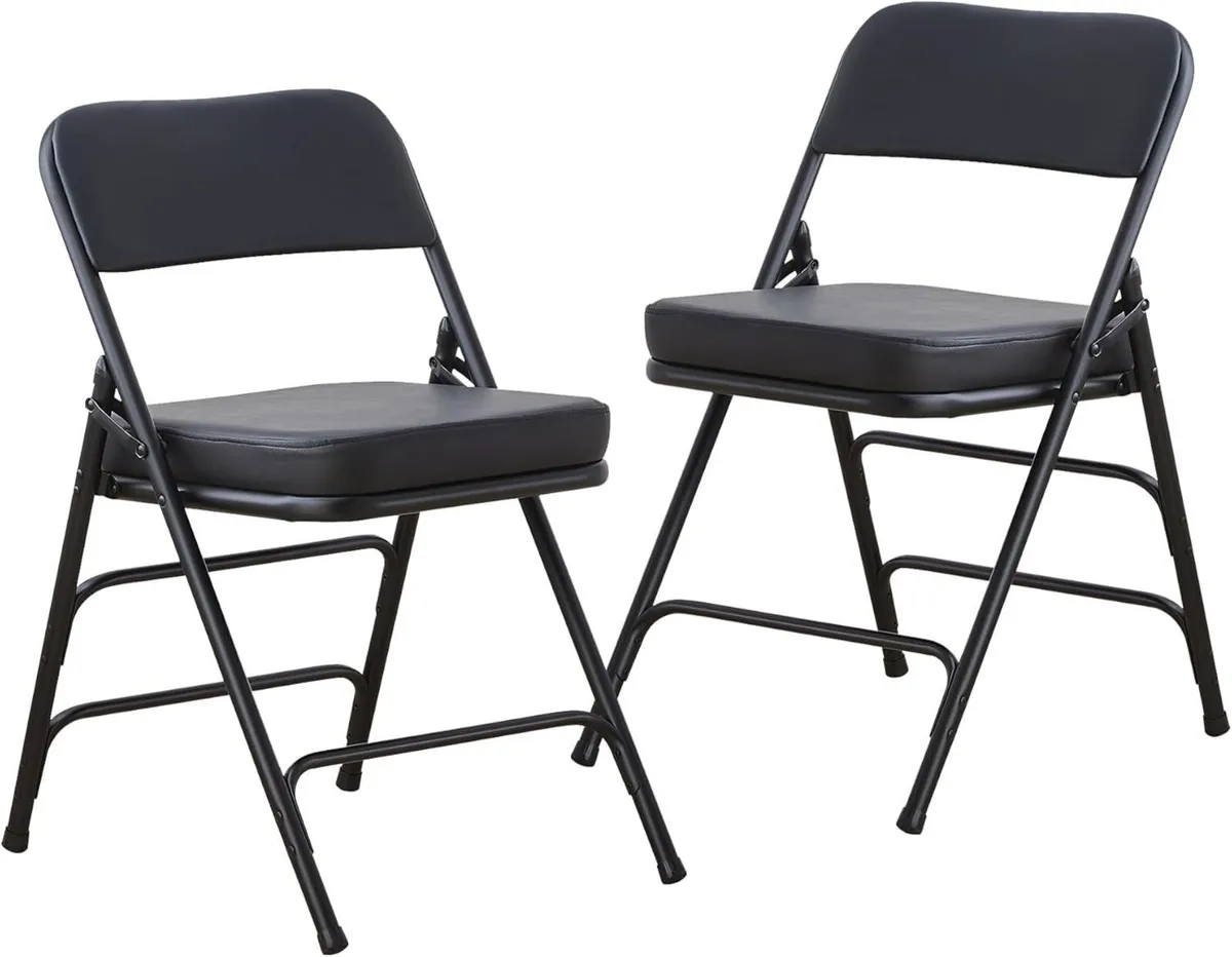 Folding Chair Foldable Faux Leather Fold Up - Image 1