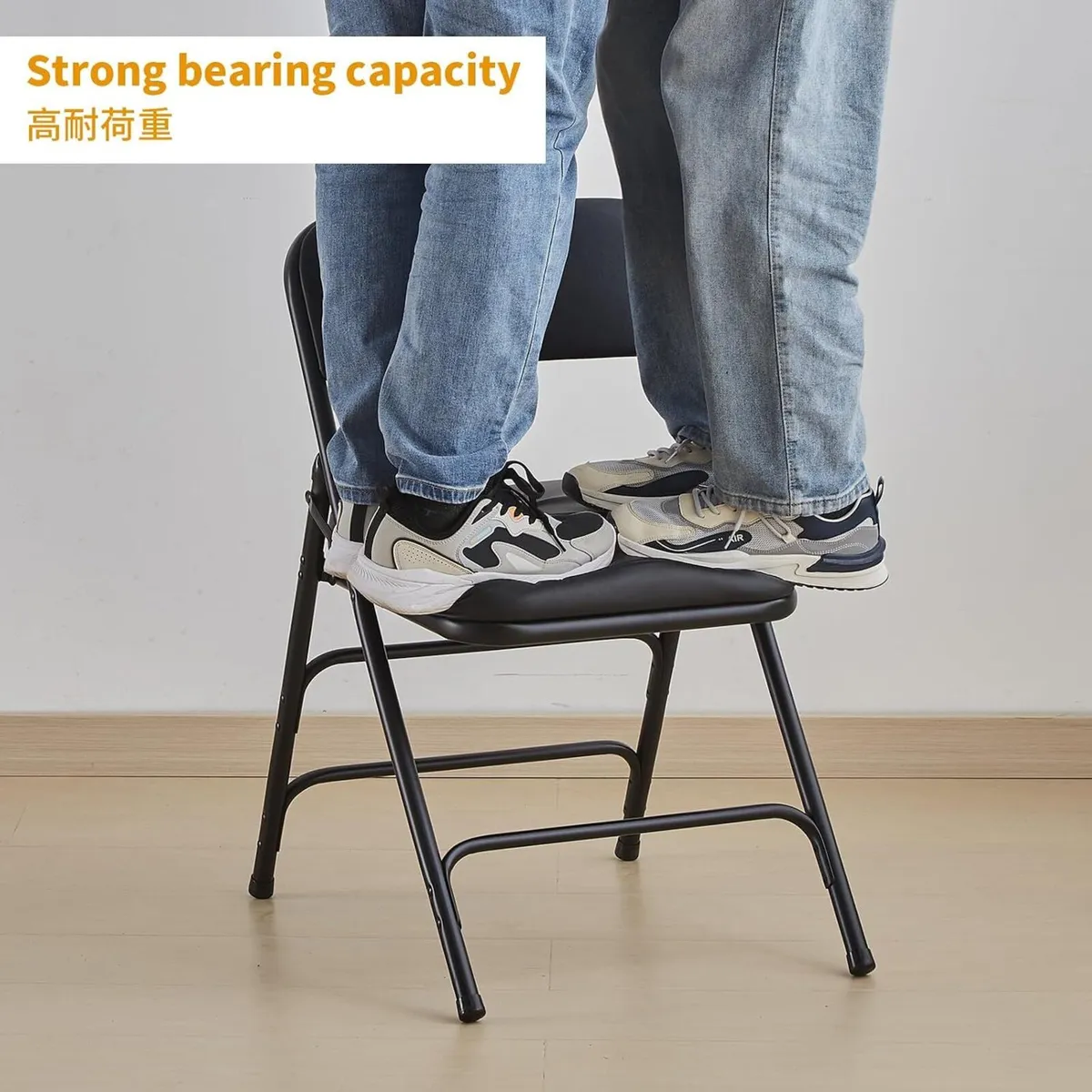 Folding Chair Foldable Faux Leather Fold Up - Image 4