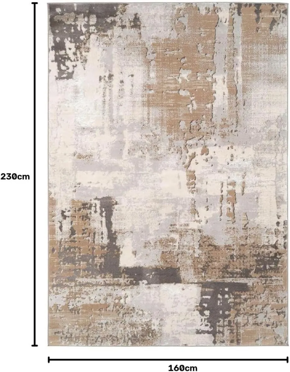 Luxury Greige Painterly Living Room Area Rug - Image 3