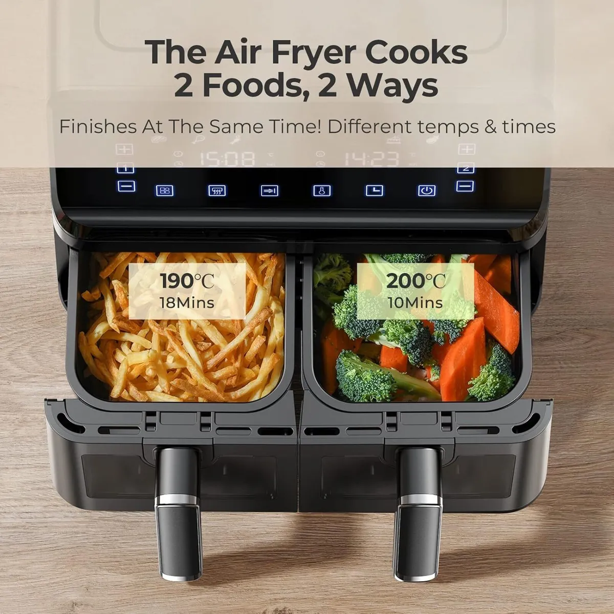Ostba Appliance Dual Air Fryer 4+4L Zone - Image 4