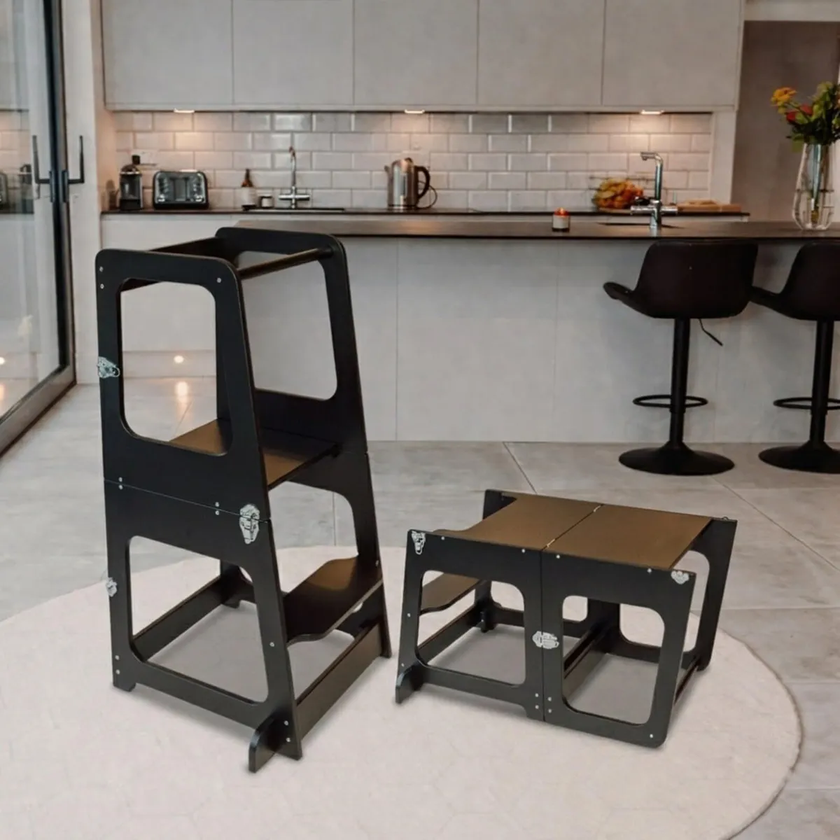 Convertible 2-In-1 Kids Kitchen Stool Table Chair - Image 1