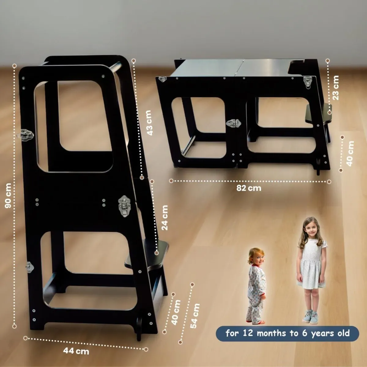 Convertible 2-In-1 Kids Kitchen Stool Table Chair - Image 2