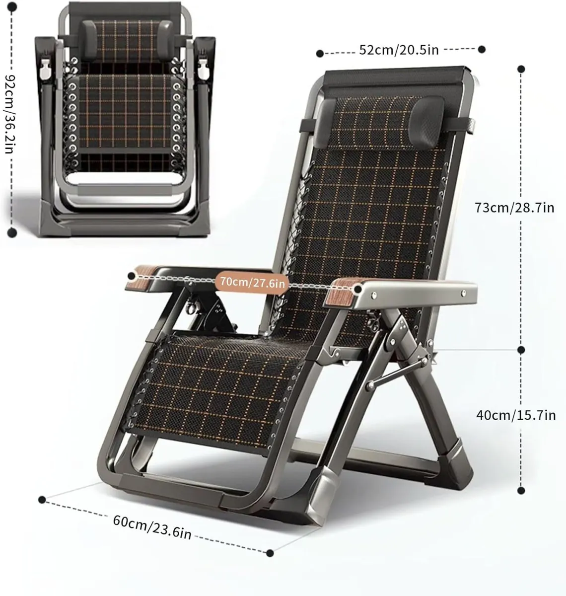 Garden Chair Zero Gravity -170degreesfolding Sun - Image 3