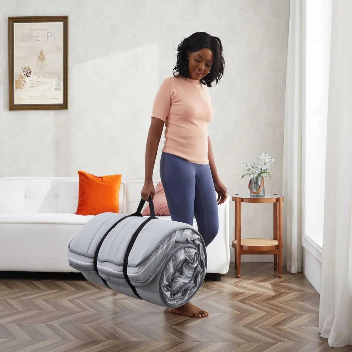 Roll Up Floor Mattress Memory Foam Portable - Image 4