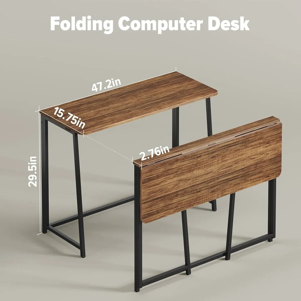 Faux Marble Folding Desk Office Table - Image 2