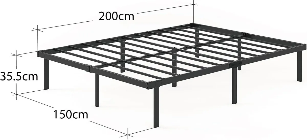 Bed Frame 14.2'' Height Metal Base with Steel - Image 2