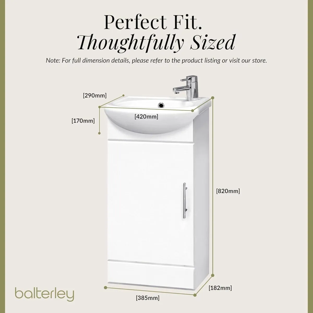 Vanity Unit with Basin Floor Standing Soft Close - Image 2