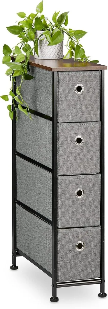 Shelf 4 Fabric Drawers Industrial Design Bathroom - Image 1