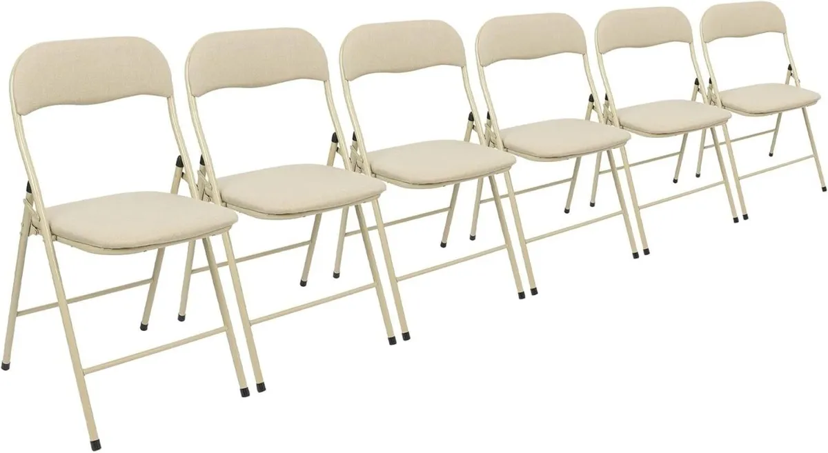 Fabric Padded Folding Chairs Cushioned Foldable - Image 1
