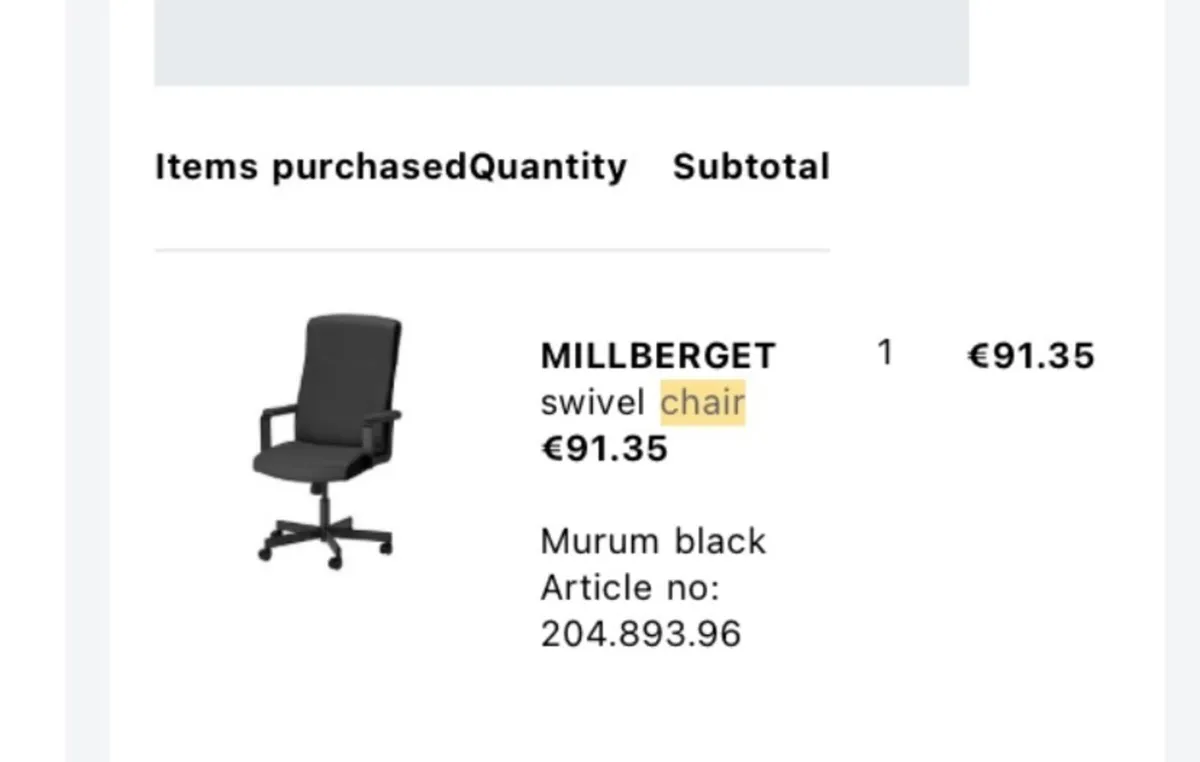 IKEA Desk Chair- MILLBERGET - Image 2
