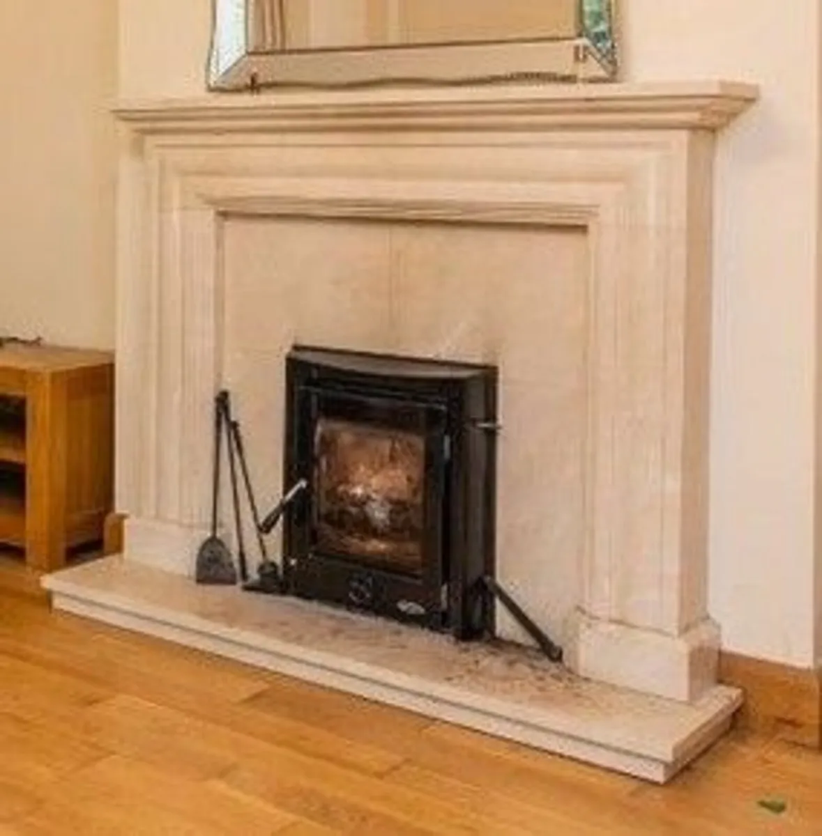 Marble Fireplace and Wood Burning Stove - Image 1