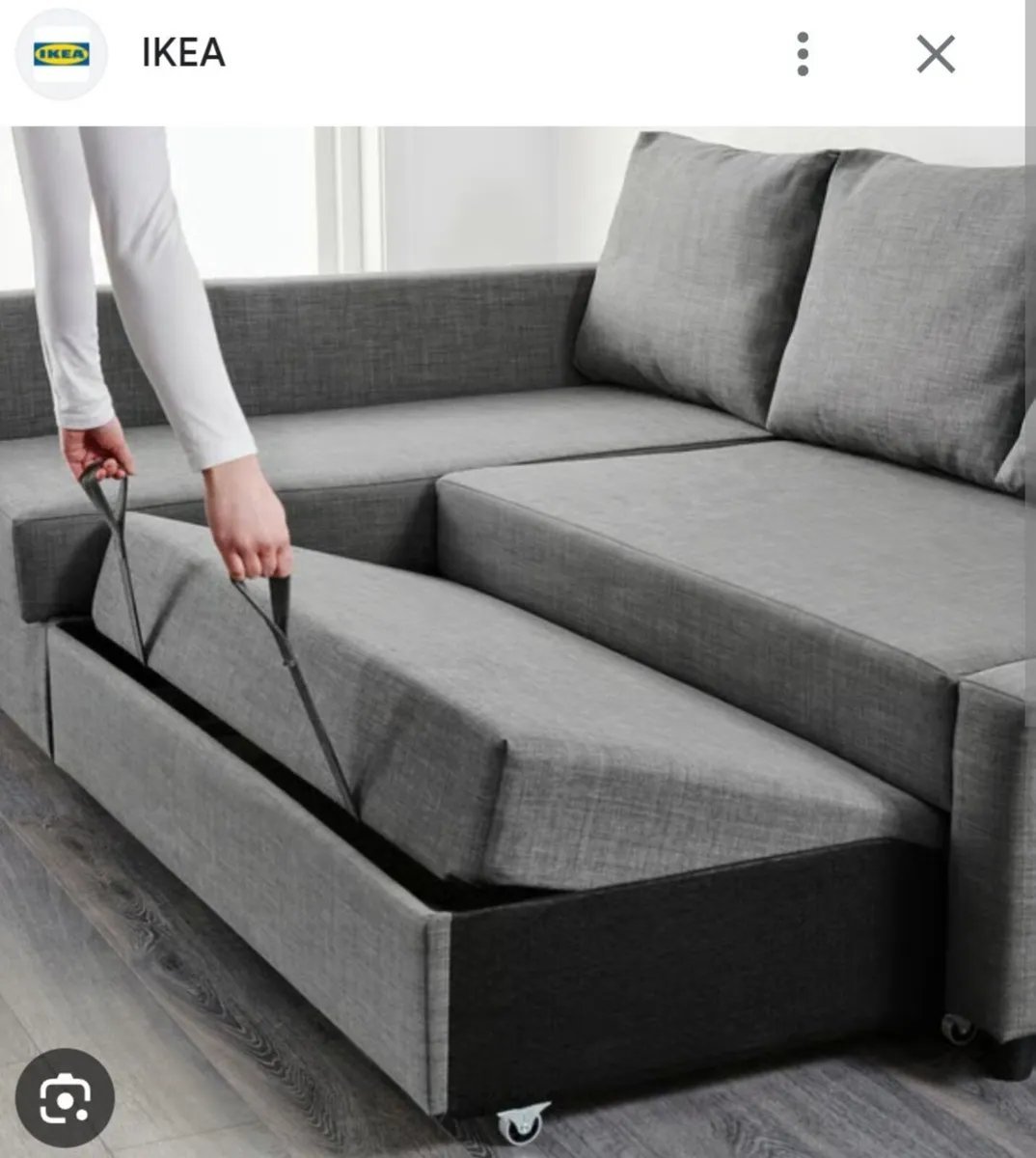IKEA corner couch. Converts to double bed - Image 3