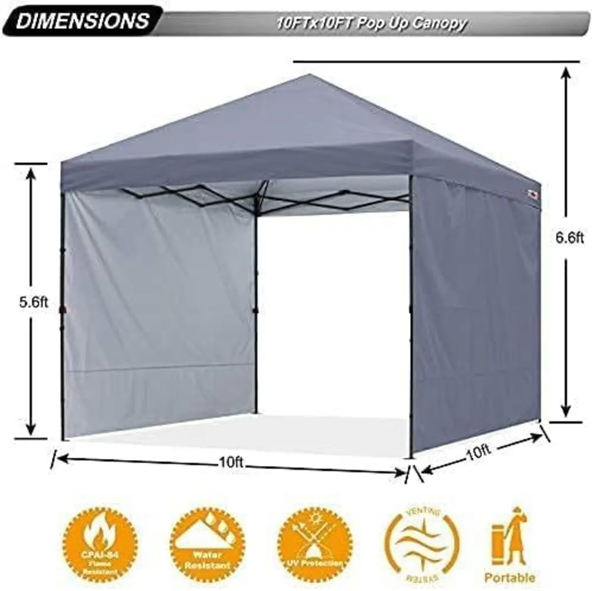 Pop Up Gazebo with Two Side Panels - Image 2