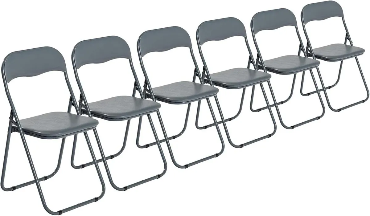 Padded Folding Chairs Solid Pack of 6 - Image 1