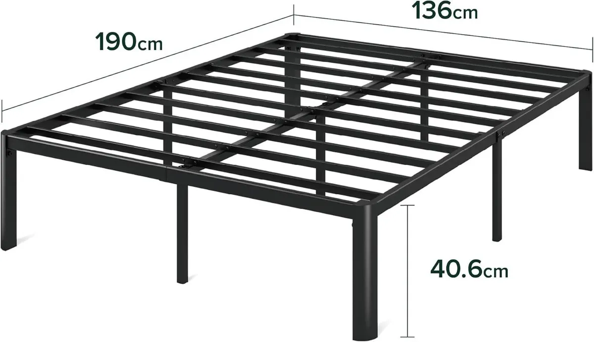 Bed Frame with Underbed Storage Metal Base Steel - Image 2
