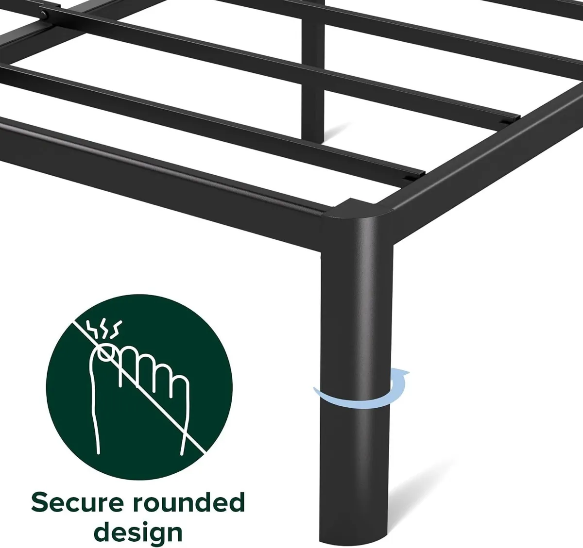 Bed Frame with Underbed Storage Metal Base Steel - Image 4