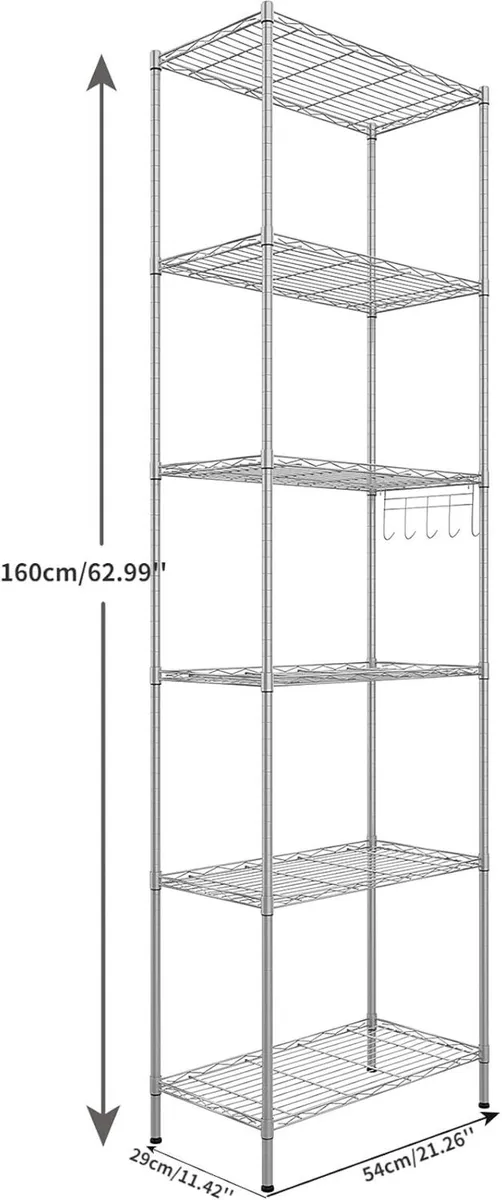 6-Tier Wire Shelving Unit Free Standing Shelf - Image 3