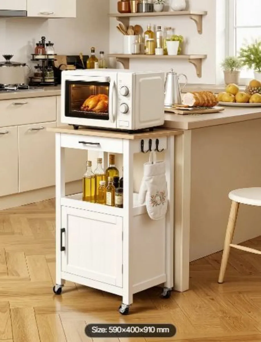 Kitchen Island Cart with Single Door Cabinet - Image 4
