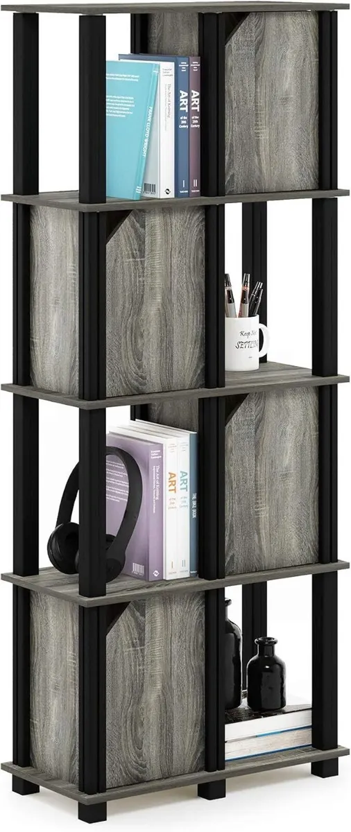 5-Tier Storage Shelf with 4 Doors French Oak - Image 1