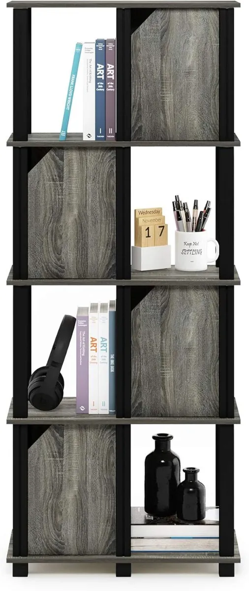5-Tier Storage Shelf with 4 Doors French Oak - Image 4