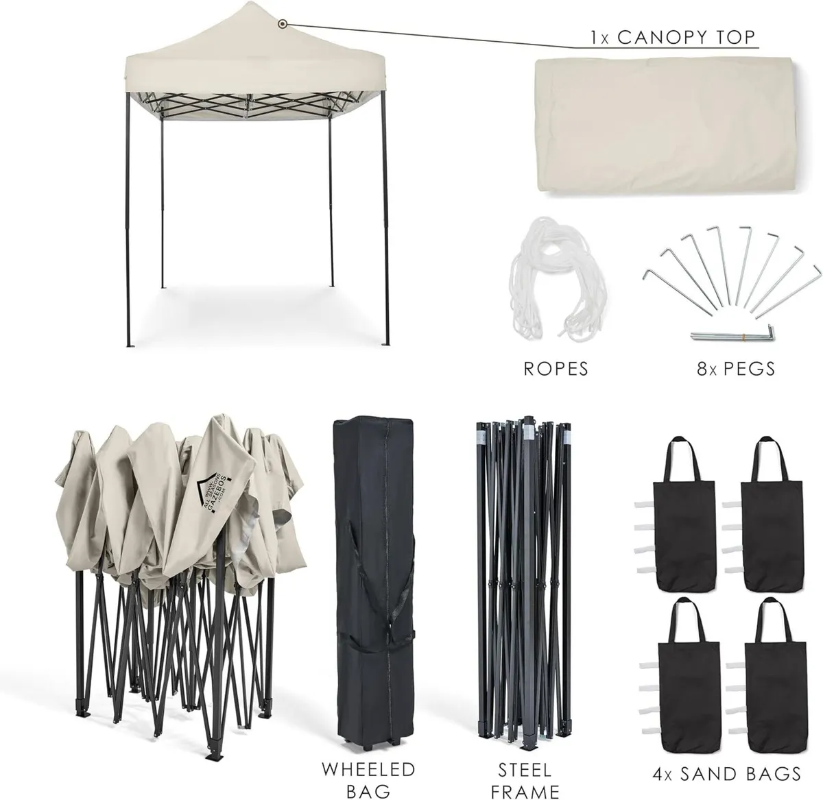 3x2m Heavy Duty Fully Waterproof Pop Up Gazebo - Image 4