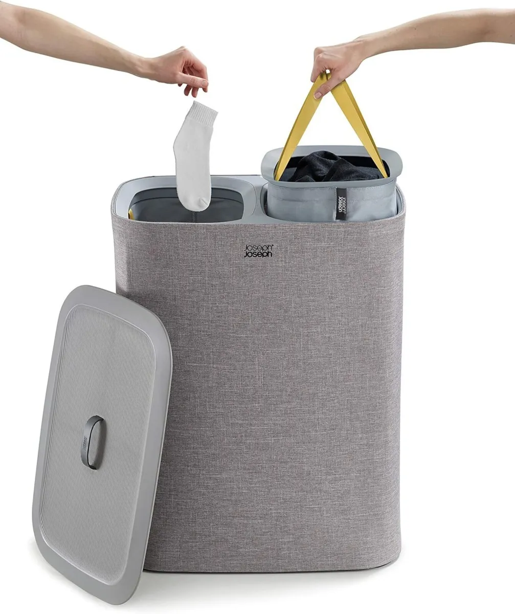 90-Litre Laundry Separation Basket with Lid 2 - Image 2