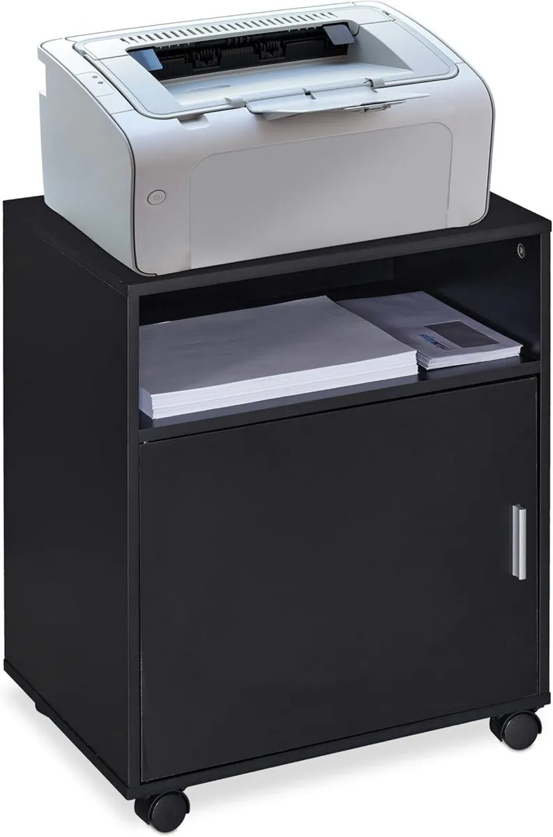 Office Cabinet Storage 3 Shelves Cupboard Tray - Image 1