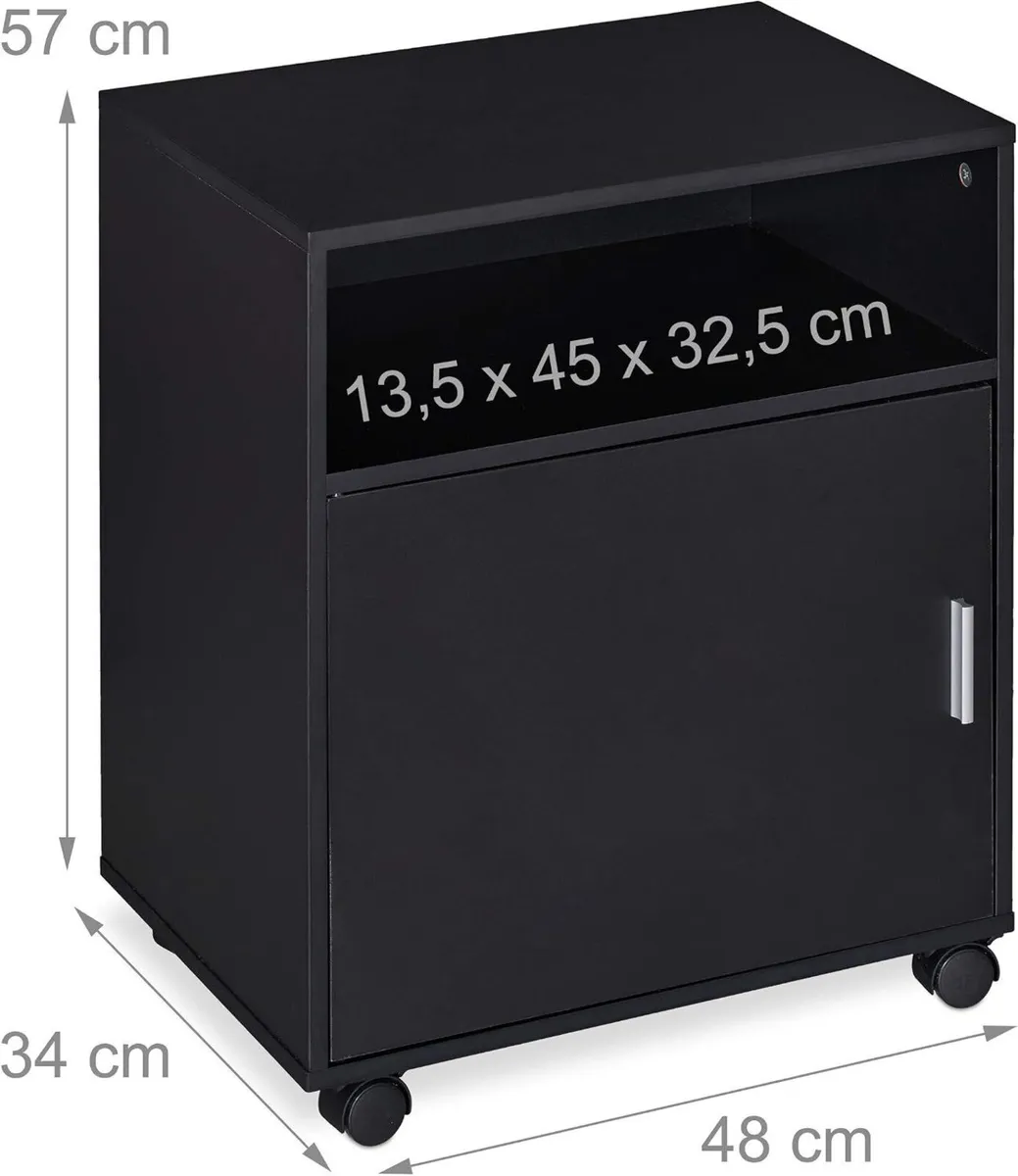 Office Cabinet Storage 3 Shelves Cupboard Tray - Image 3