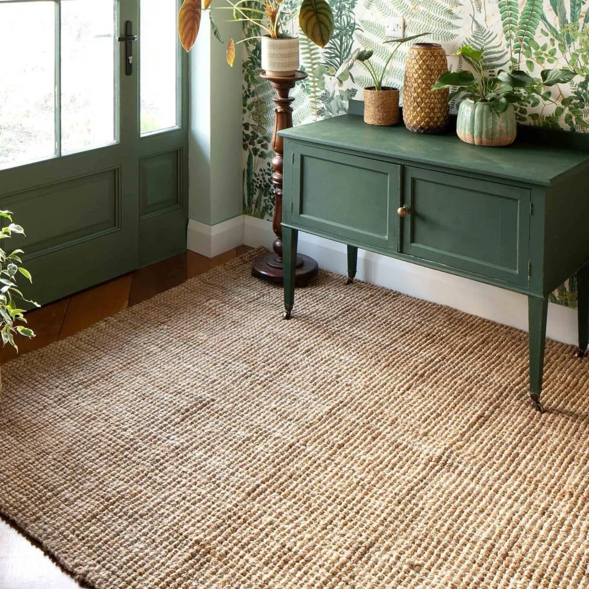 Durable Hardwearing Natural Boucle Jute Rug Dirt - Image 1