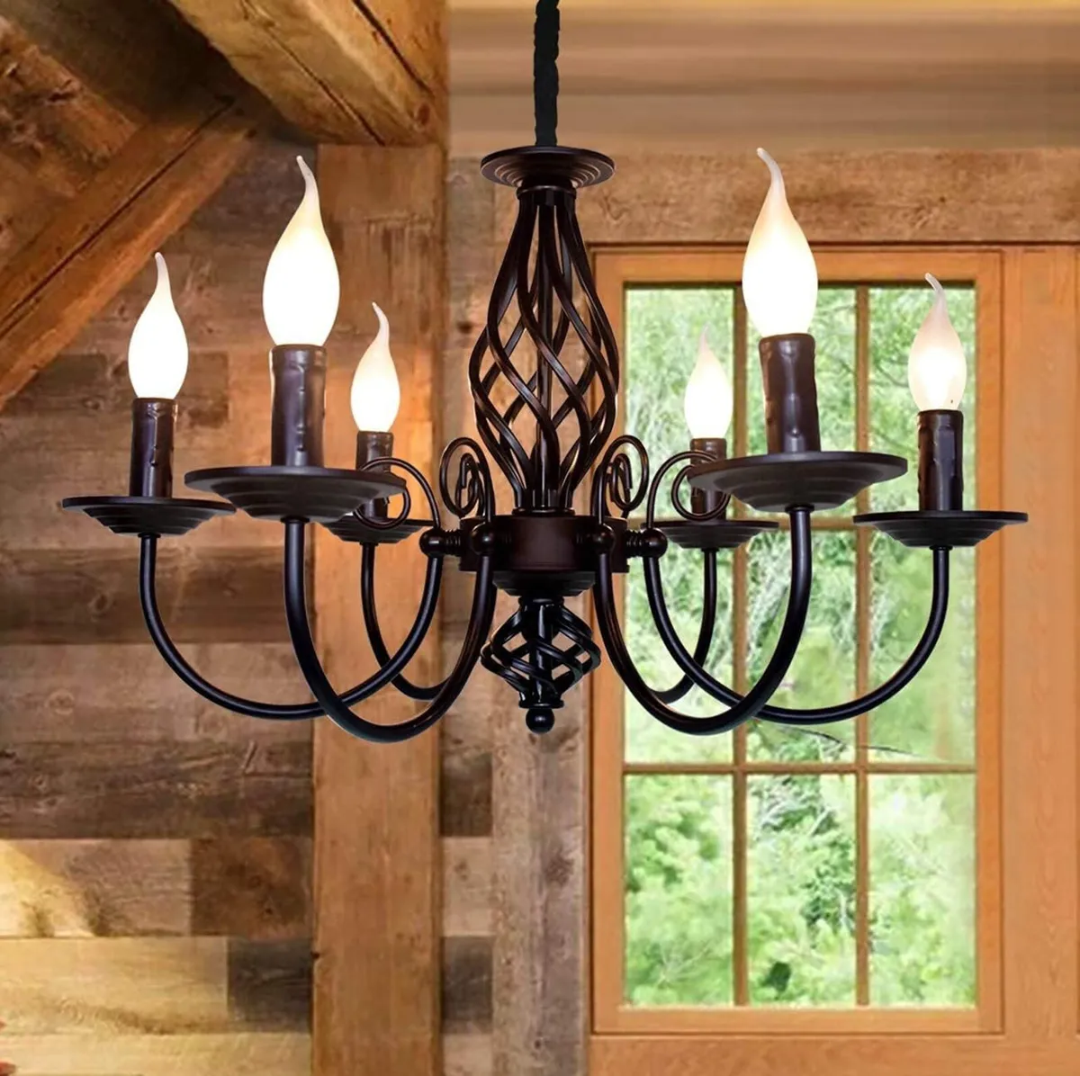 Rustic Pendant Chandelier French Country Vintage - Image 1