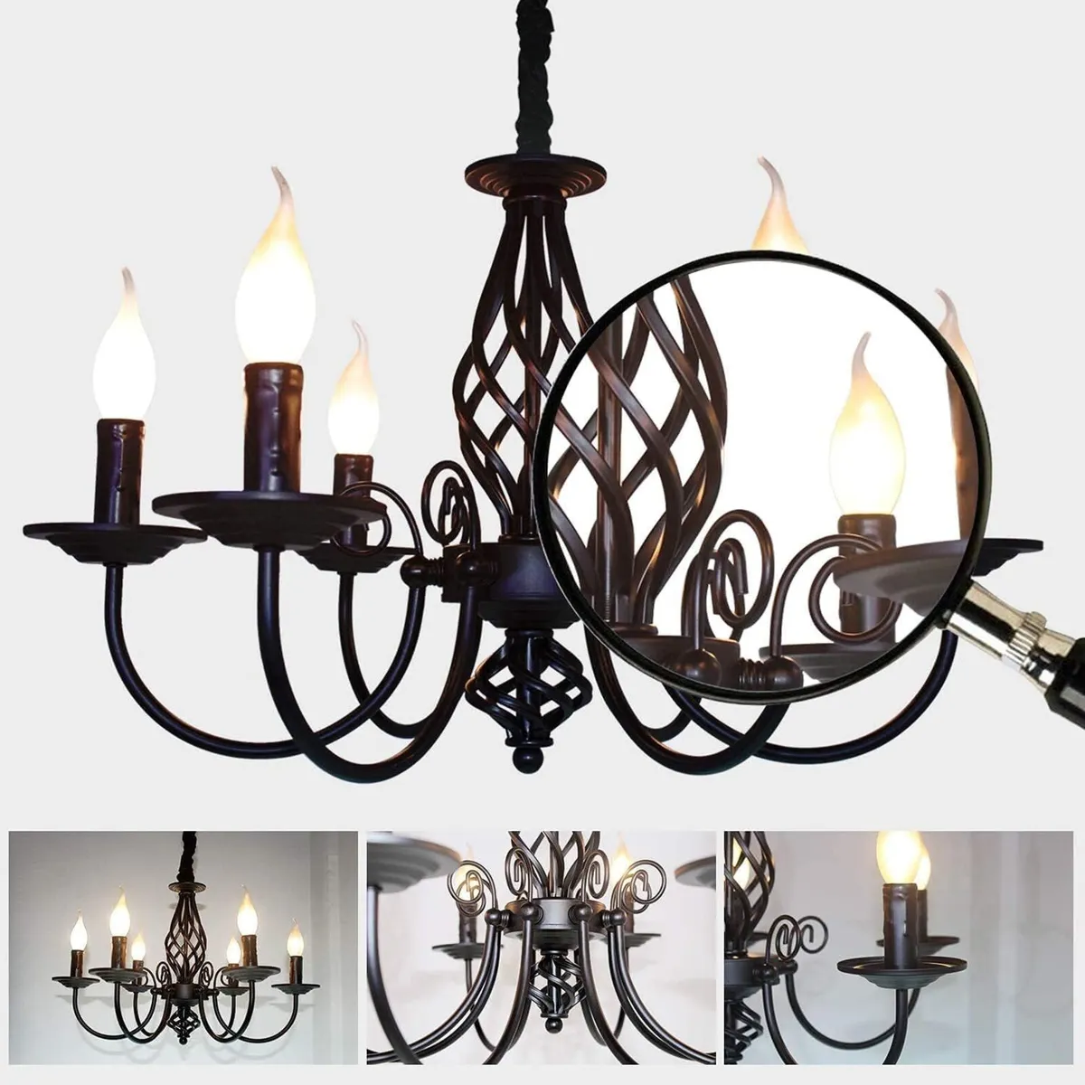 Rustic Pendant Chandelier French Country Vintage - Image 4