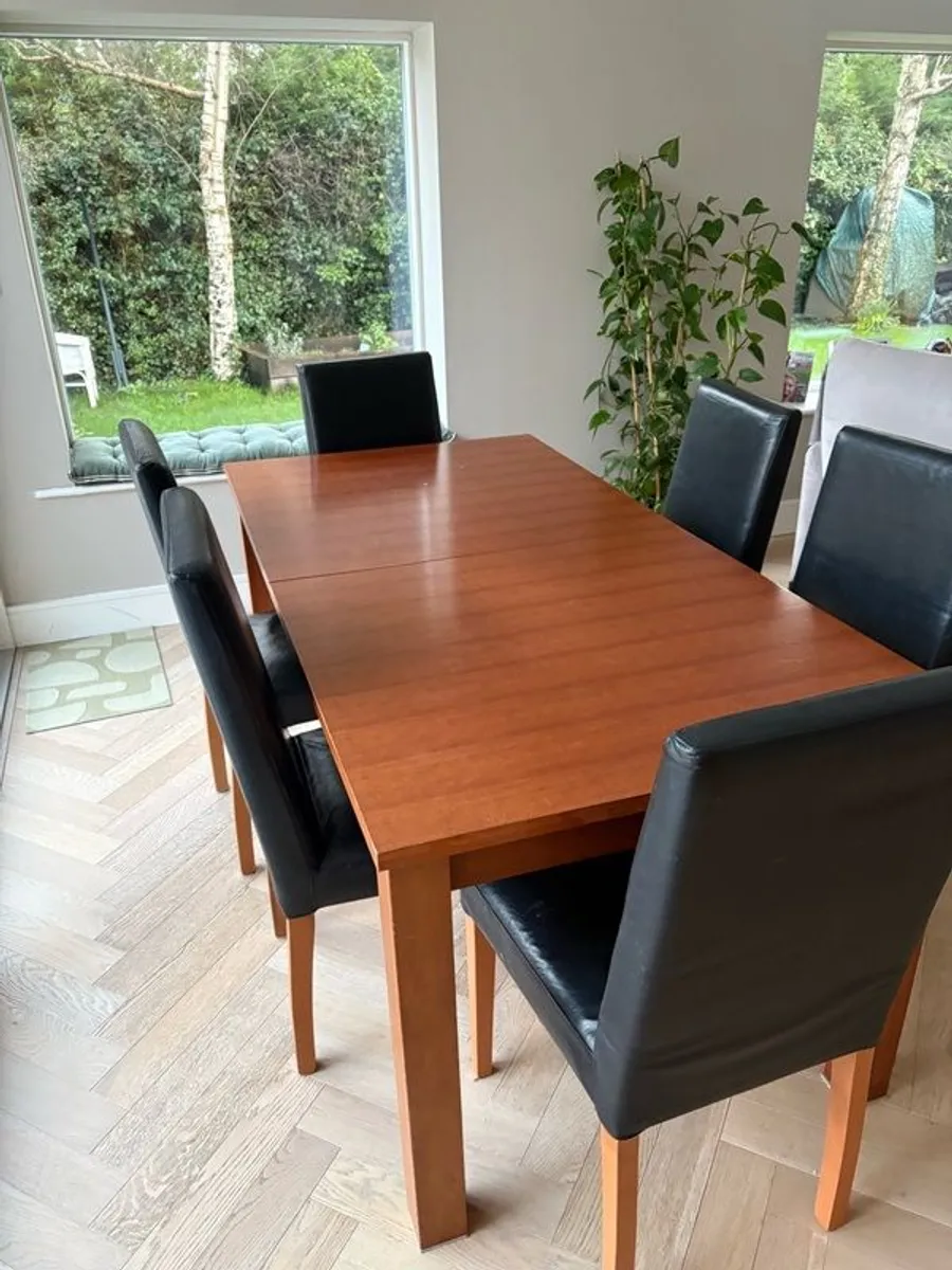 Extendable Dining Table & 6 Chairs - Image 1