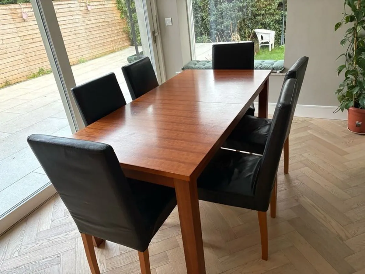Extendable Dining Table & 6 Chairs - Image 2