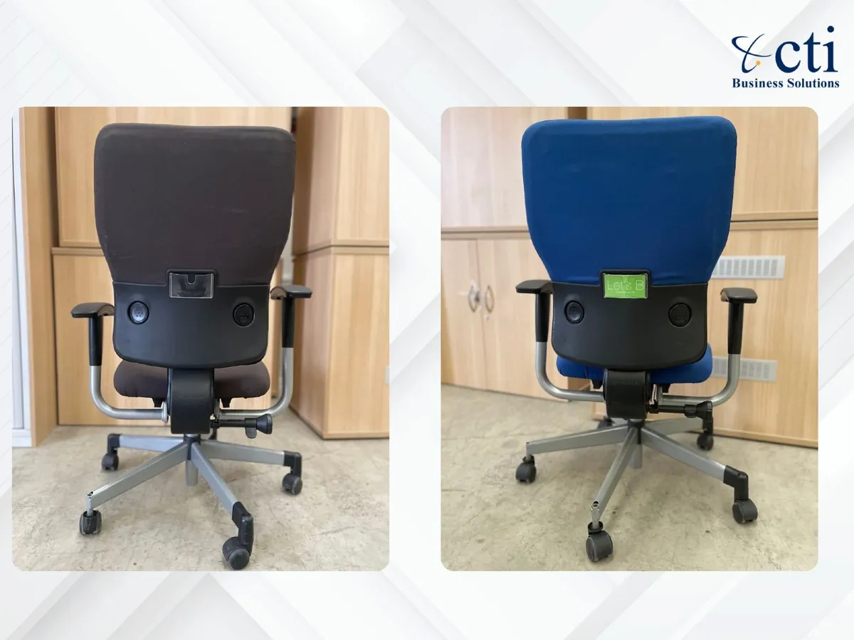 100 X Steelcase Black & Blue Office Chairs - Image 3