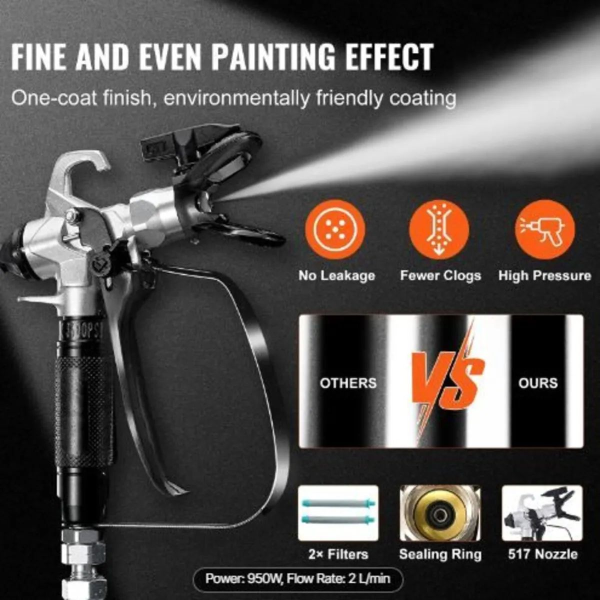 Stand Airless Paint Sprayer, 950W - Image 2