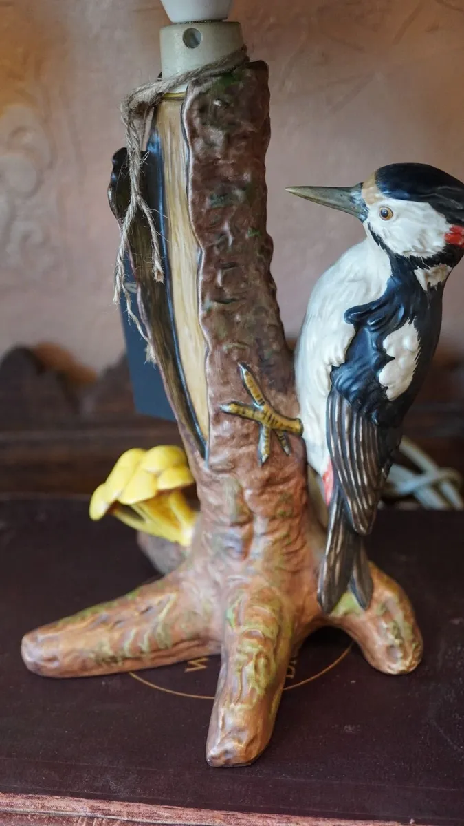 Vintage Goebel Woodpecker Table Lamp - Image 2