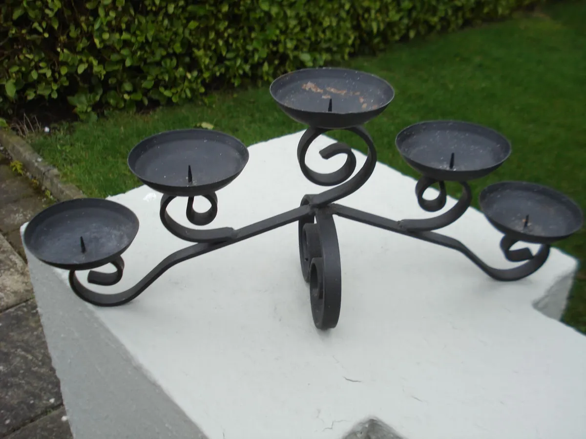 LARGE HEAVY DUTY METAL CANDLE HOLDERS. 3. - Image 2