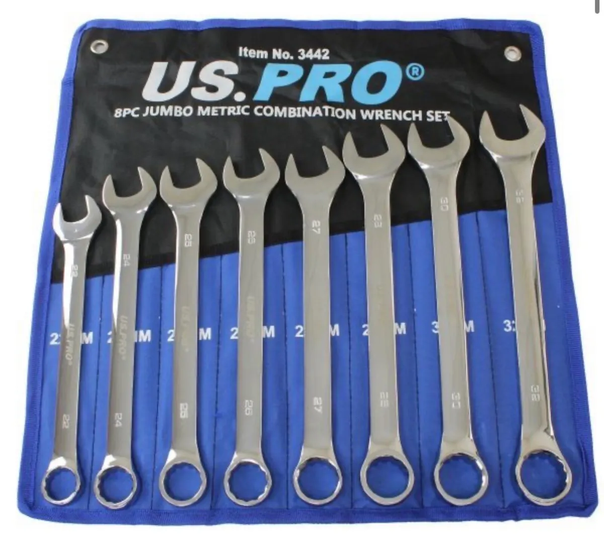 Brand New 8Pc Jumbo Metric Combination Spanner Set - Image 2