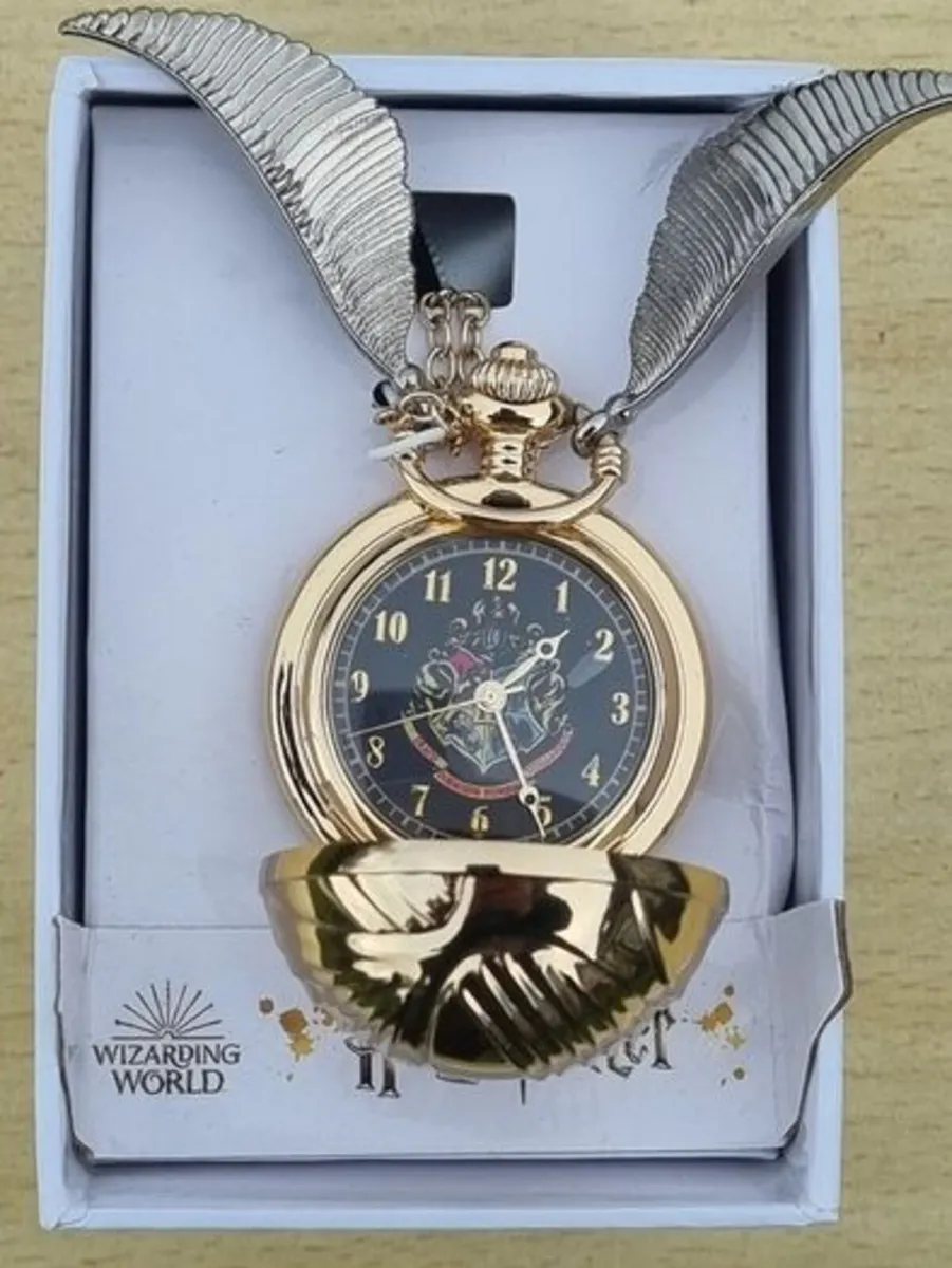 Harry Potter Golden Snitch Pocket Watch Necklace G - Image 1