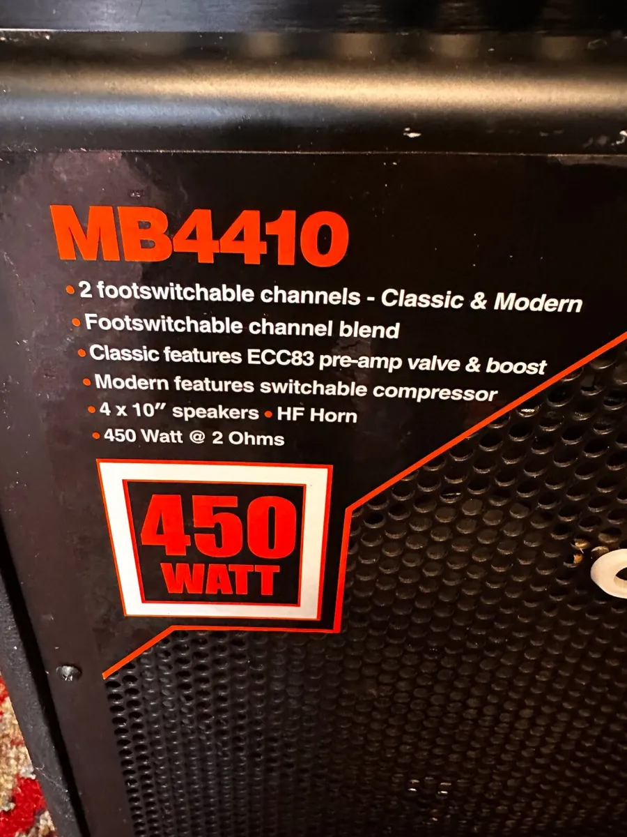 Marshall MB4410 Bass Amplifier – 450 Watts - Image 2