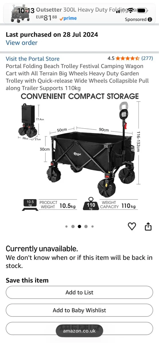 Foldable Beach/Camping Wagon Trolley - Image 1