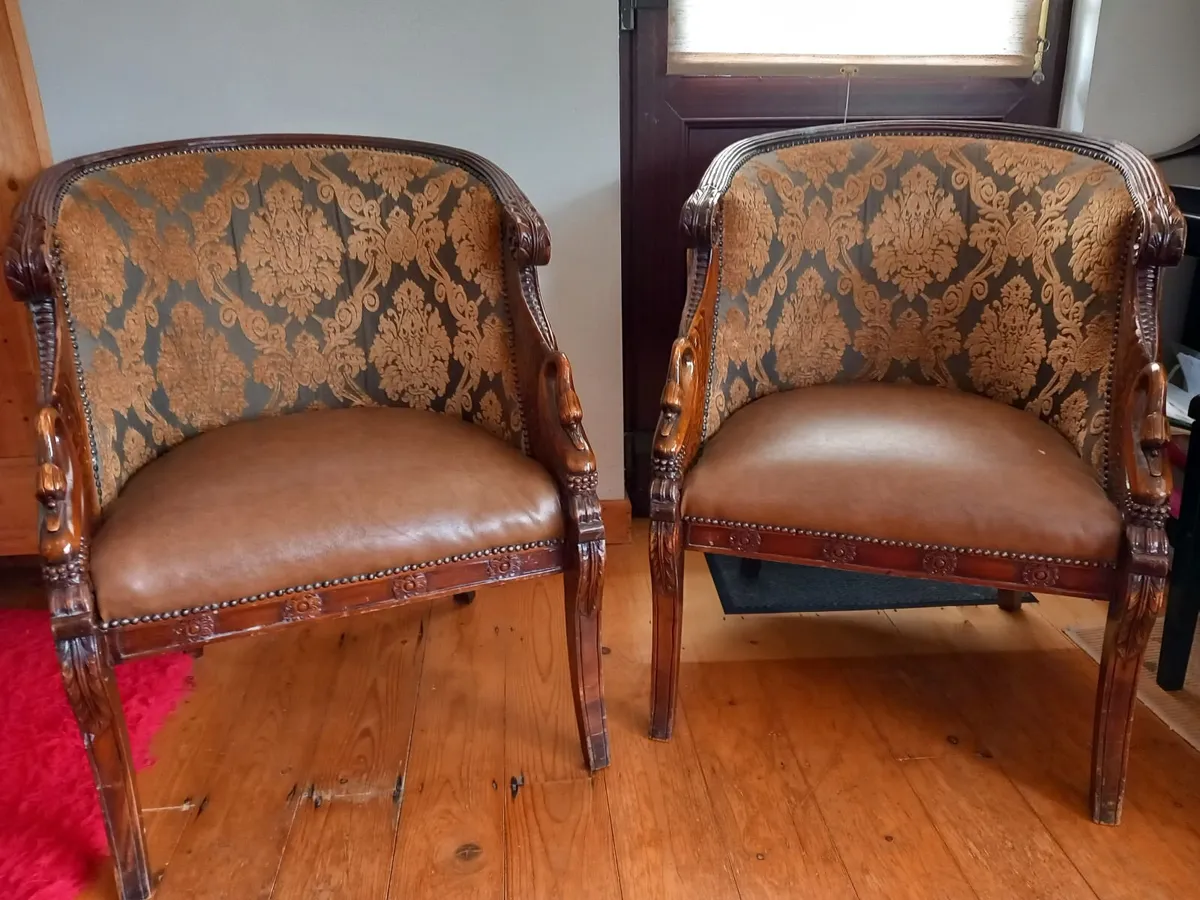 Victorian style mahogany tub  chairs - Image 1