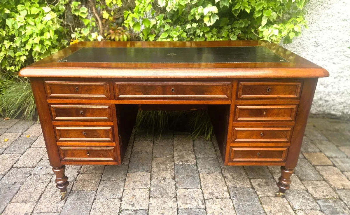 Antique French Pedestal Desk- Circa 1890 - Image 1