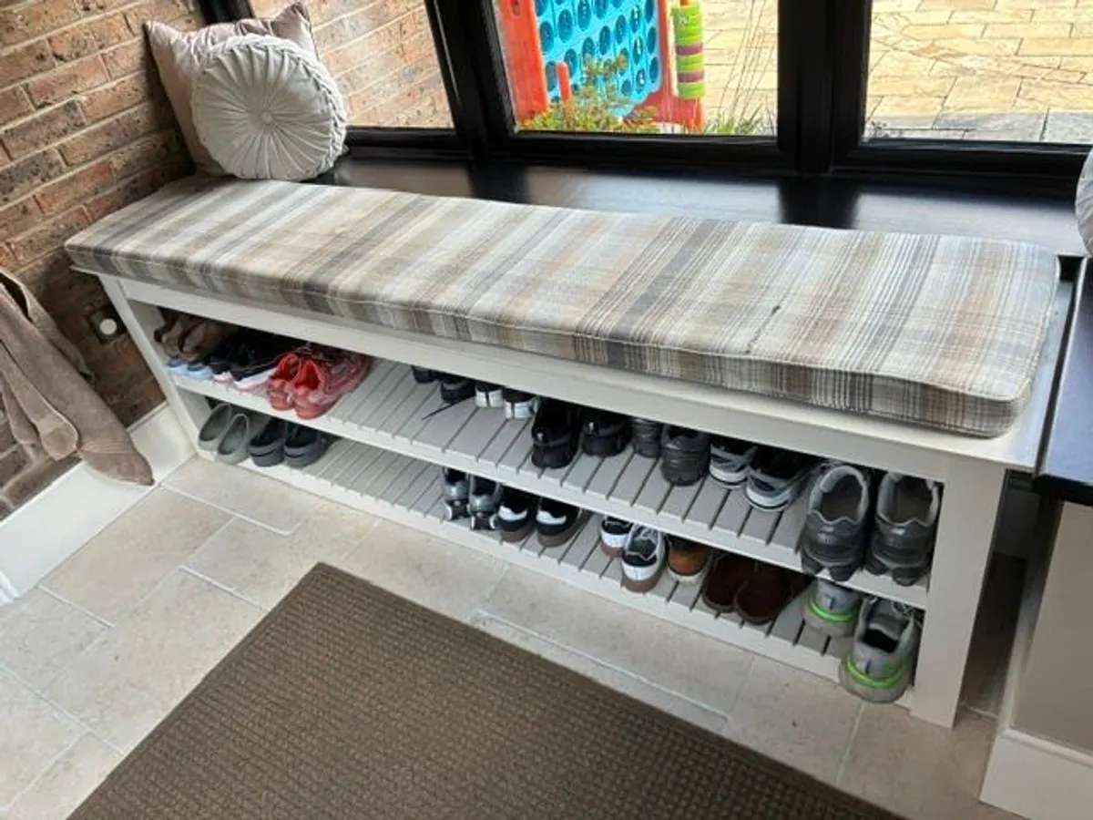 Large Custom-Made Shoe Storage Bench - Image 2