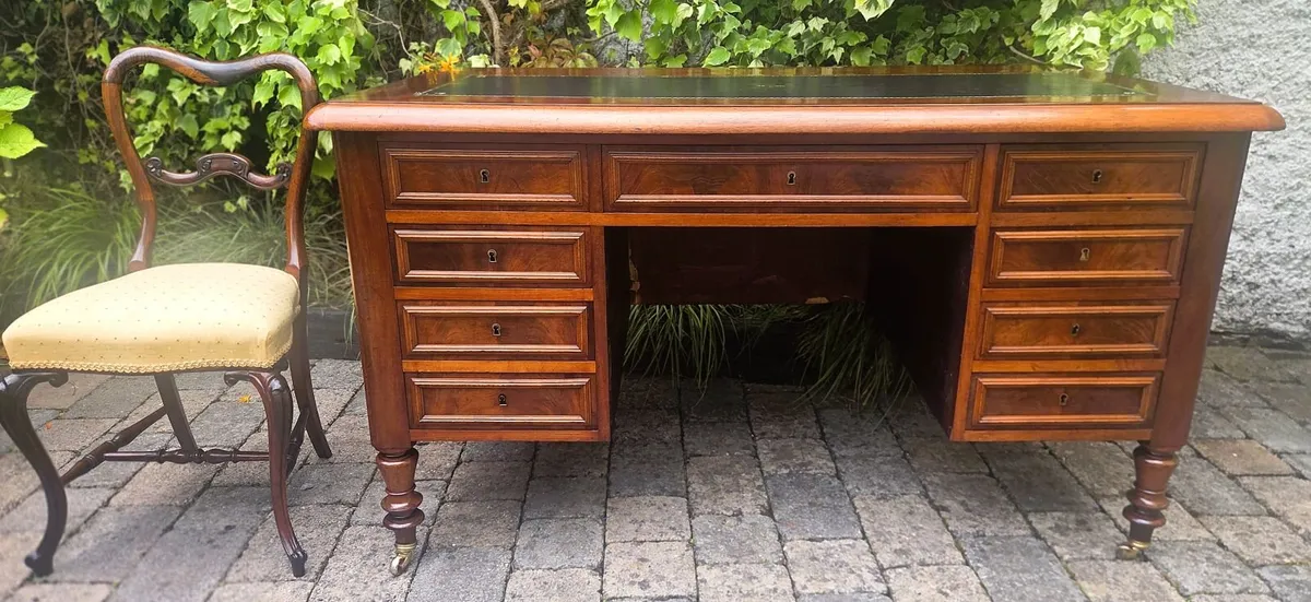 Antique French Pedestal Desk- Circa 1890 - Image 2