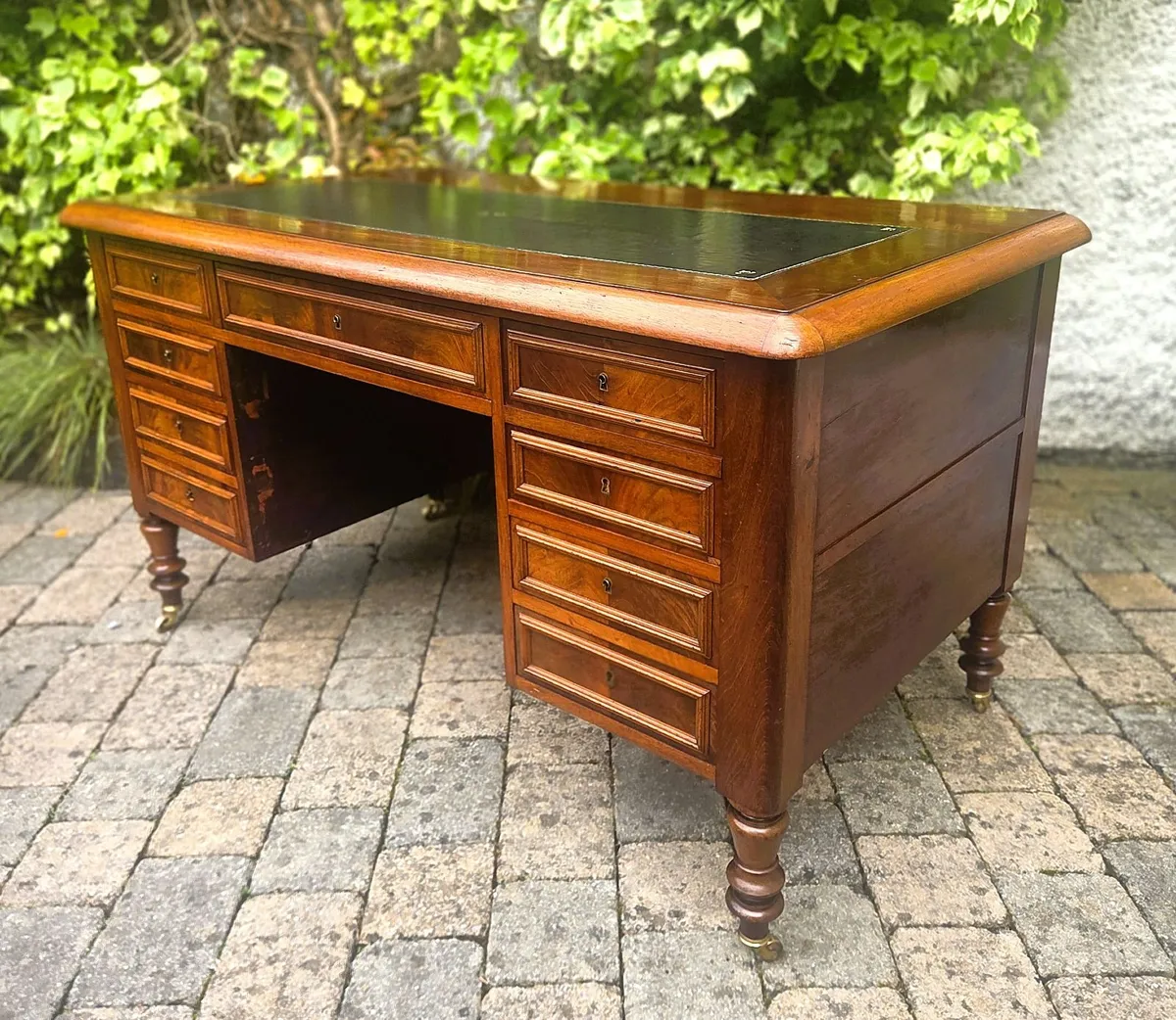 Antique French Pedestal Desk- Circa 1890 - Image 3