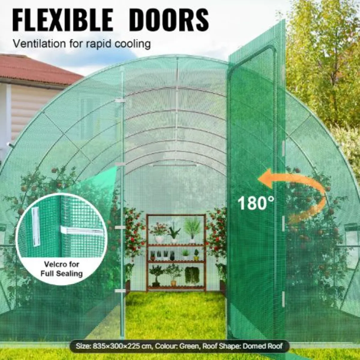 Walk-in Tunnel Greenhouse, 27.4x9.5x7.4 ft Hoop - Image 3
