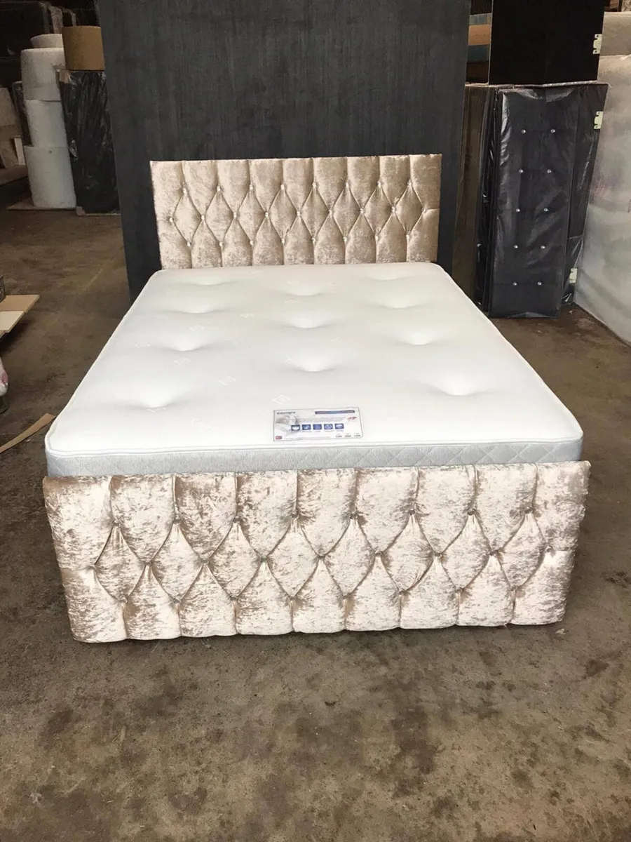 Florida Double & King Size Bed Frame With Drawers - Image 1