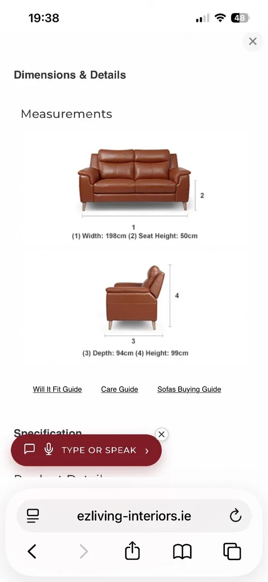 Leather Sofa - 3 seater-  perfect condition - Image 3